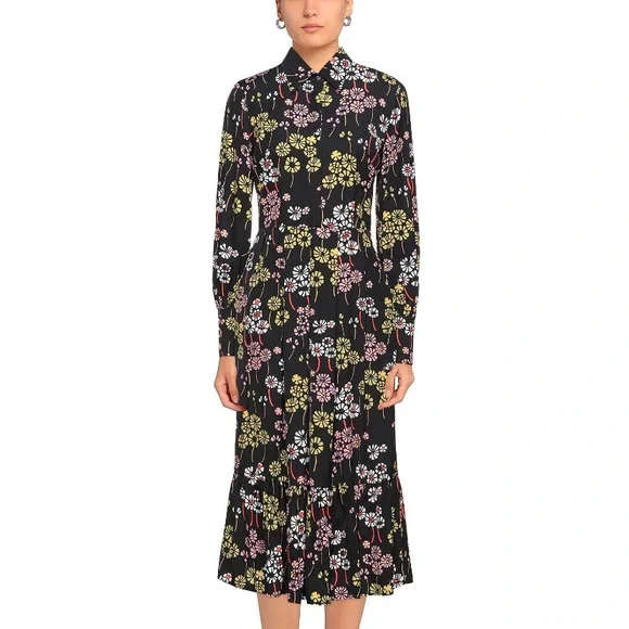 CAMICETTASNOB Dresses | Womens Gorgeous Black Floral Midi Dress | Color: Black/Pink | Size: 12 | Fashionobb's Closet